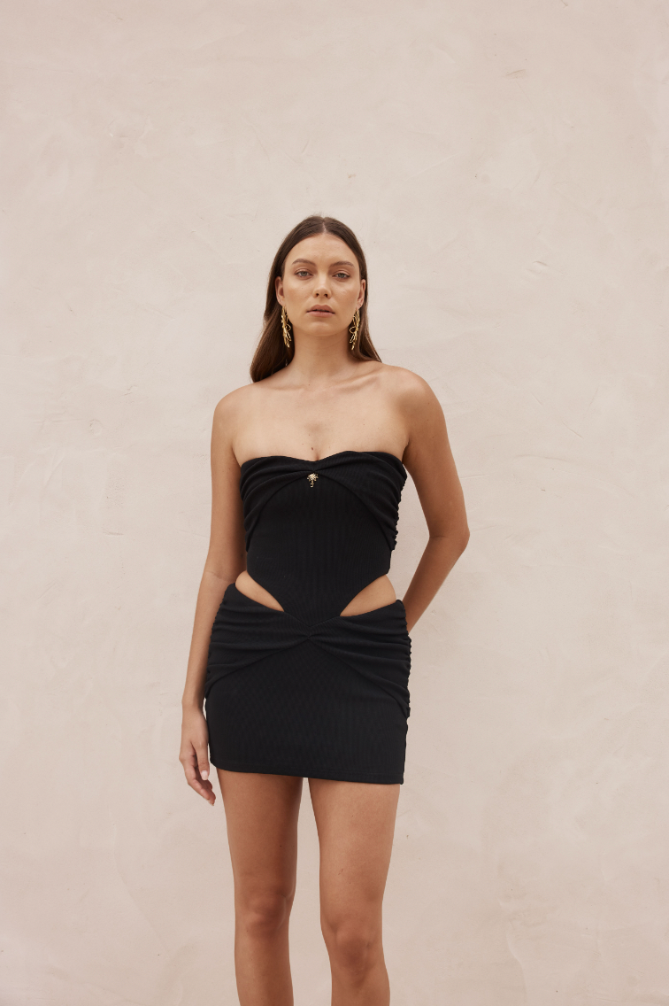 Hailey Strapless Mini Dress Black